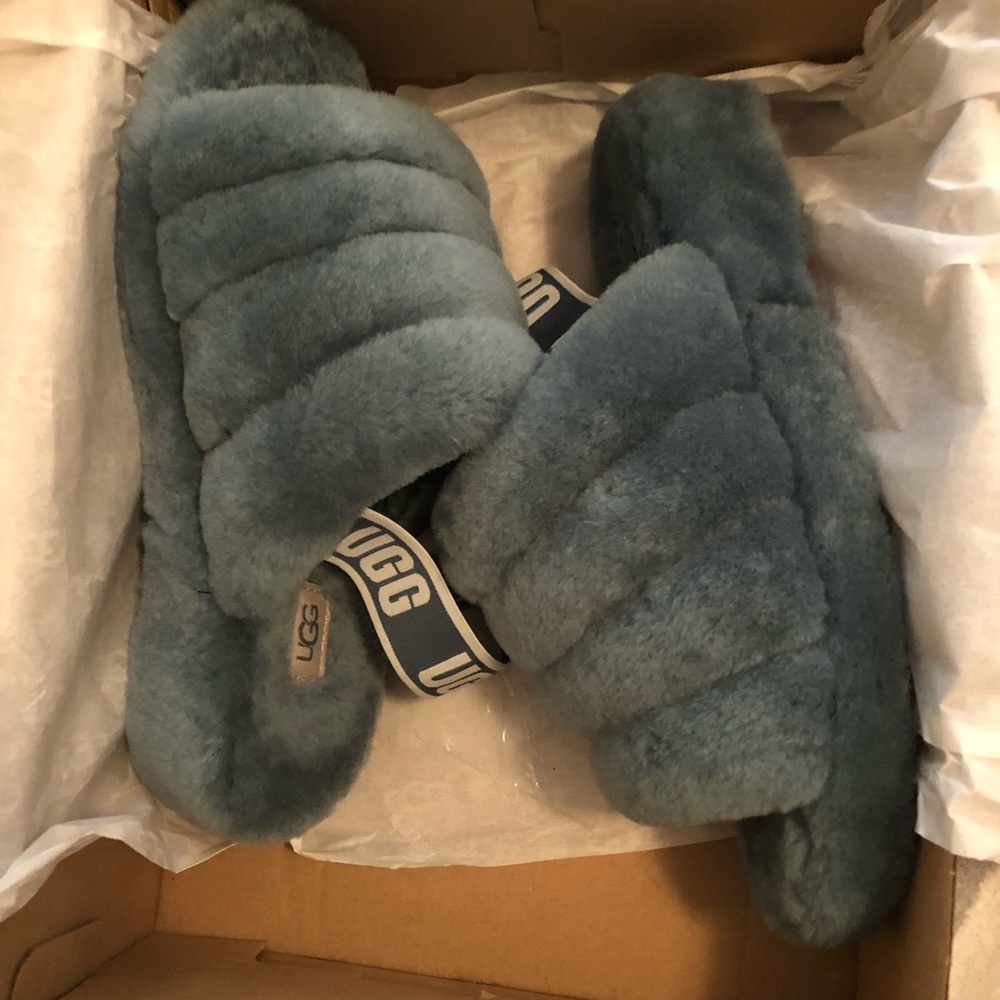 Ugg fluff yeah slides blue